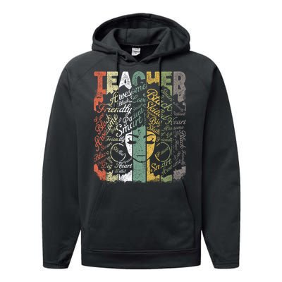 African American Teacher Hair Afro African American Teachers Performance Fleece Hoodie