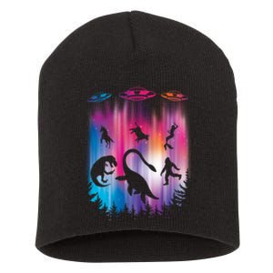 Alien Abduction Trex Loch Ness Bigfoot Funny Ufo Short Acrylic Beanie