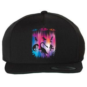 Alien Abduction Trex Loch Ness Bigfoot Funny Ufo Wool Snapback Cap