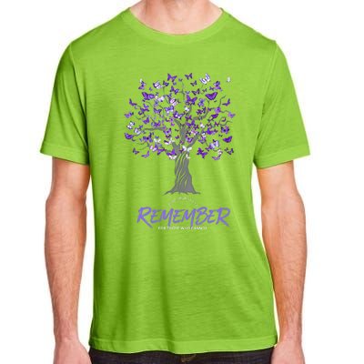 Alzheimer Awareness Tee For Men And Women Purple Butterfly Adult ChromaSoft Performance T-Shirt