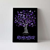 Alzheimer Awareness Tee For Men And Women Purple Butterfly Canvas