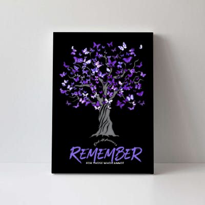 Alzheimer Awareness Tee For Men And Women Purple Butterfly Canvas