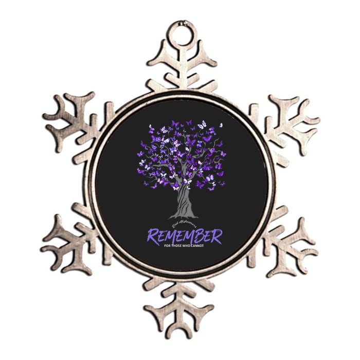 Alzheimer Awareness Tee For Men And Women Purple Butterfly Metallic Star Ornament