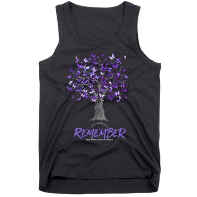 Alzheimer Awareness Tee For Men And Women Purple Butterfly Tank Top