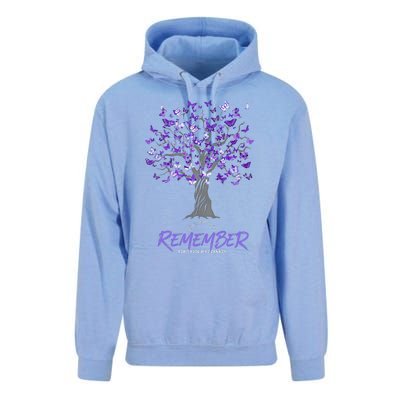 Alzheimer Awareness Tee For Men And Women Purple Butterfly Unisex Surf Hoodie