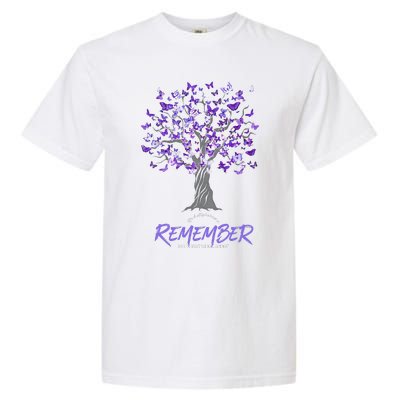 Alzheimer Awareness Tee For Men And Women Purple Butterfly Garment-Dyed Heavyweight T-Shirt