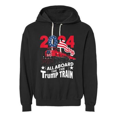 All Aboard The Trump Train Garment-Dyed Fleece Hoodie