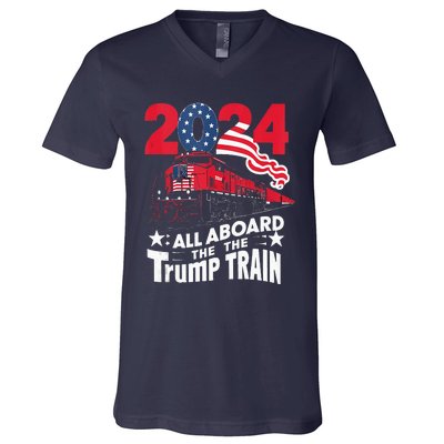 All Aboard The Trump Train V-Neck T-Shirt