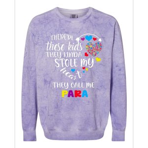 Autism Awareness There’Re They Call Me Para Colorblast Crewneck Sweatshirt