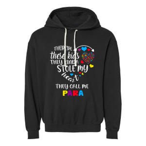 Autism Awareness There’Re They Call Me Para Garment-Dyed Fleece Hoodie