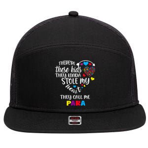 Autism Awareness There’Re They Call Me Para 7 Panel Mesh Trucker Snapback Hat