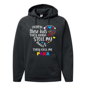 Autism Awareness There’Re They Call Me Para Performance Fleece Hoodie