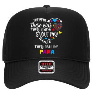 Autism Awareness There’Re They Call Me Para High Crown Mesh Back Trucker Hat