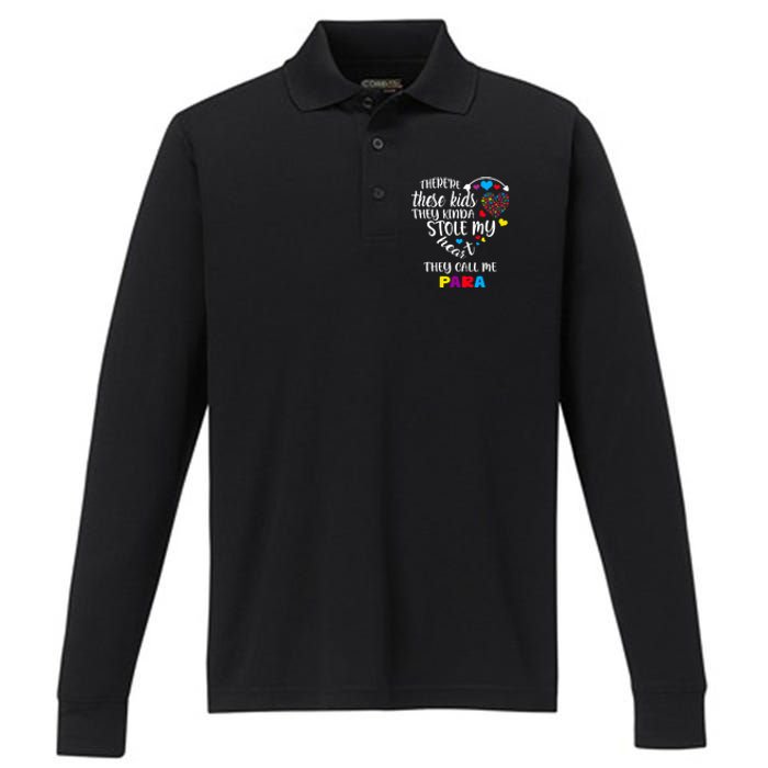 Autism Awareness There’Re They Call Me Para Performance Long Sleeve Polo