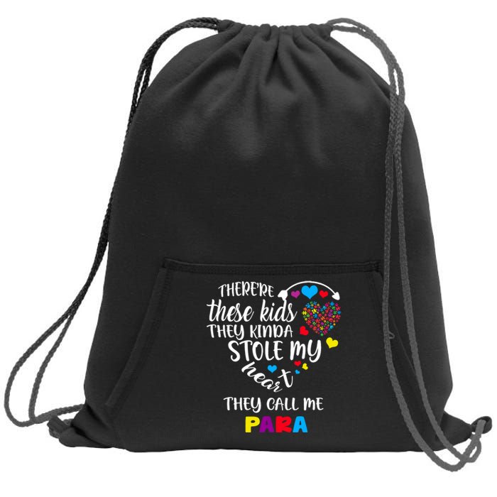 Autism Awareness There’Re They Call Me Para Sweatshirt Cinch Pack Bag