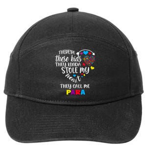 Autism Awareness There’Re They Call Me Para 7-Panel Snapback Hat