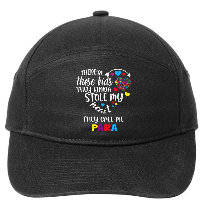 Autism Awareness There’Re They Call Me Para 7-Panel Snapback Hat