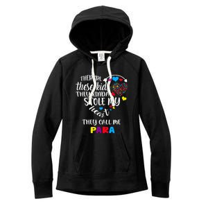 Autism Awareness There’Re They Call Me Para Women's Fleece Hoodie