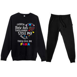 Autism Awareness There’Re They Call Me Para Premium Crewneck Sweatsuit Set