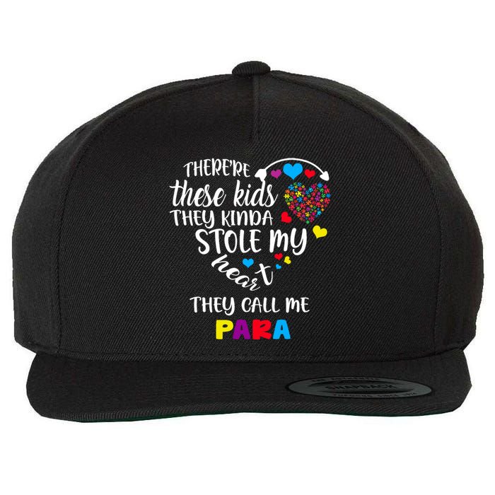 Autism Awareness There’Re They Call Me Para Wool Snapback Cap