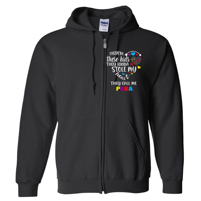 Autism Awareness There’Re They Call Me Para Full Zip Hoodie