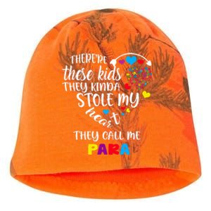 Autism Awareness There’Re They Call Me Para Kati - Camo Knit Beanie