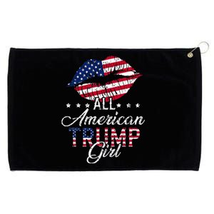 all american trump usa flag lips gop vote 2024 Grommeted Golf Towel