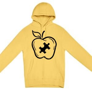 Autism Awareness Teacher Gift Apple Puzzle Autistic Gift Premium Pullover Hoodie