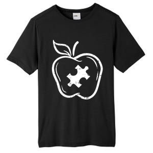 Autism Awareness Teacher Gift Apple Puzzle Autistic Gift Tall Fusion ChromaSoft Performance T-Shirt