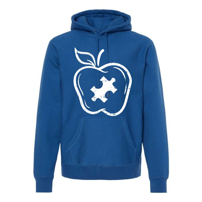 Autism Awareness Teacher Gift Apple Puzzle Autistic Gift Premium Hoodie