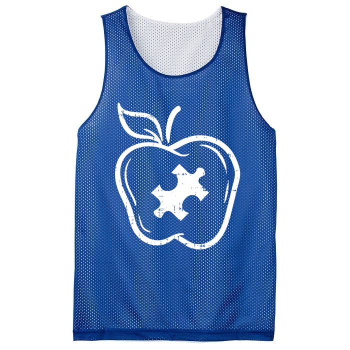 Autism Awareness Teacher Gift Apple Puzzle Autistic Gift Mesh Reversible Basketball Jersey Tank