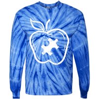 Autism Awareness Teacher Gift Apple Puzzle Autistic Gift Tie-Dye Long Sleeve Shirt