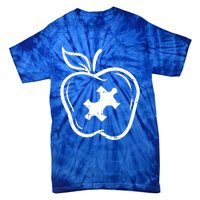 Autism Awareness Teacher Gift Apple Puzzle Autistic Gift Tie-Dye T-Shirt