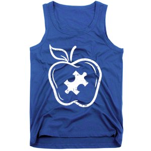 Autism Awareness Teacher Gift Apple Puzzle Autistic Gift Tank Top