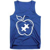 Autism Awareness Teacher Gift Apple Puzzle Autistic Gift Tank Top