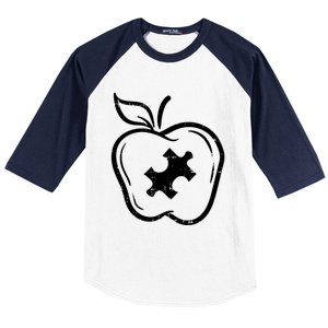 Autism Awareness Teacher Gift Apple Puzzle Autistic Gift Baseball Sleeve Shirt