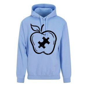 Autism Awareness Teacher Gift Apple Puzzle Autistic Gift Unisex Surf Hoodie