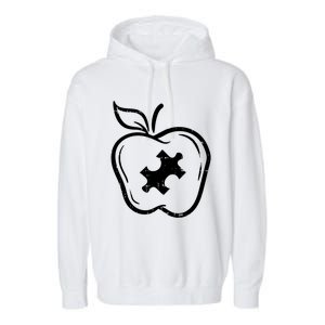 Autism Awareness Teacher Gift Apple Puzzle Autistic Gift Garment-Dyed Fleece Hoodie