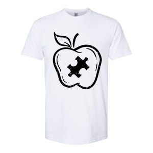 Autism Awareness Teacher Gift Apple Puzzle Autistic Gift Softstyle CVC T-Shirt