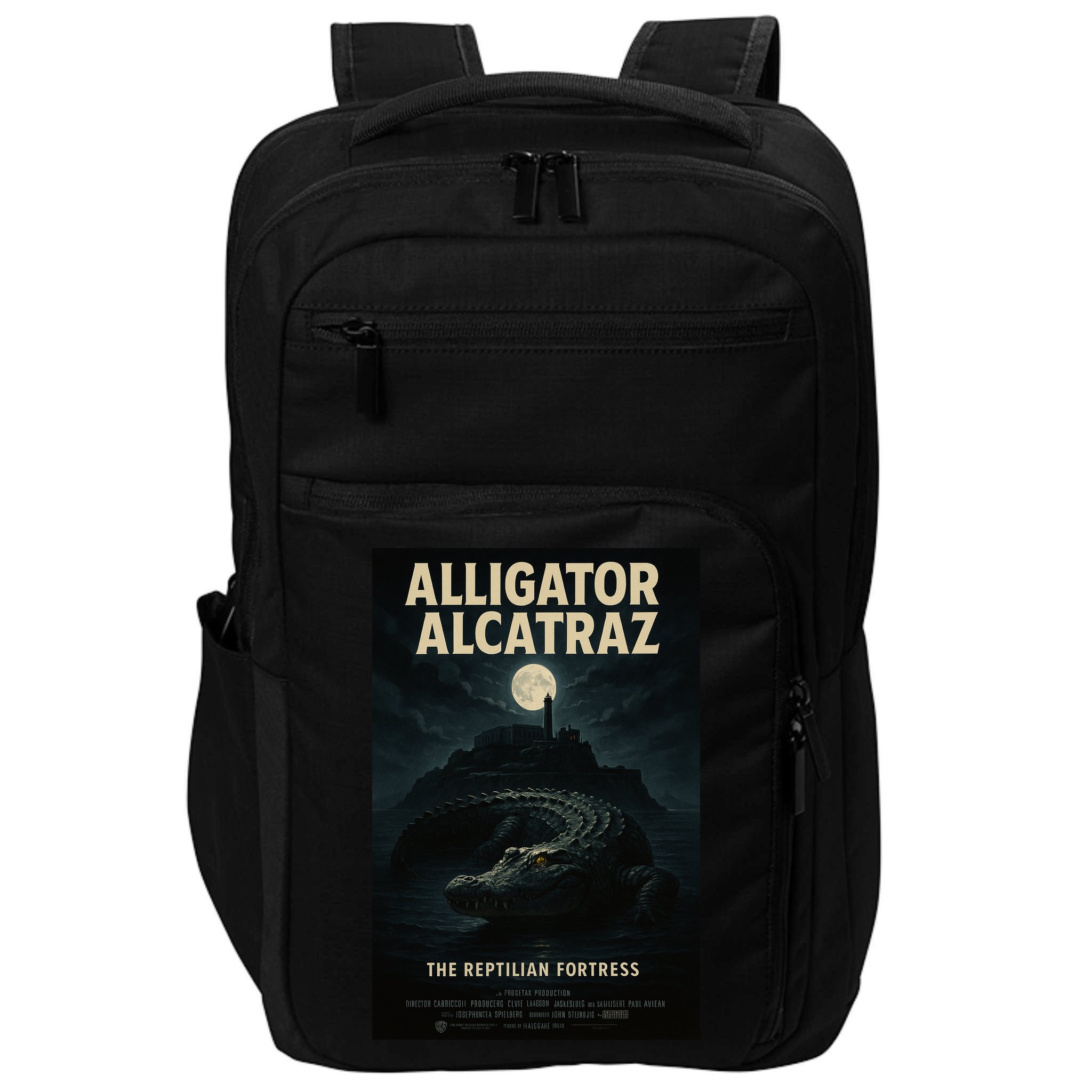 Alligator Alcatraz The Reptilian Fortress Movie Poster Impact Tech Backpack