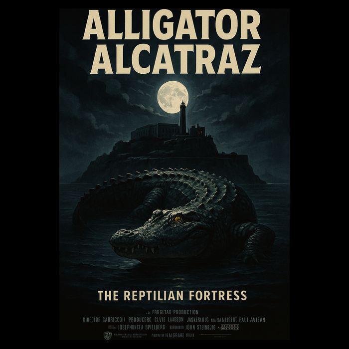 Alligator Alcatraz The Reptilian Fortress Movie Poster Impact Tech Backpack