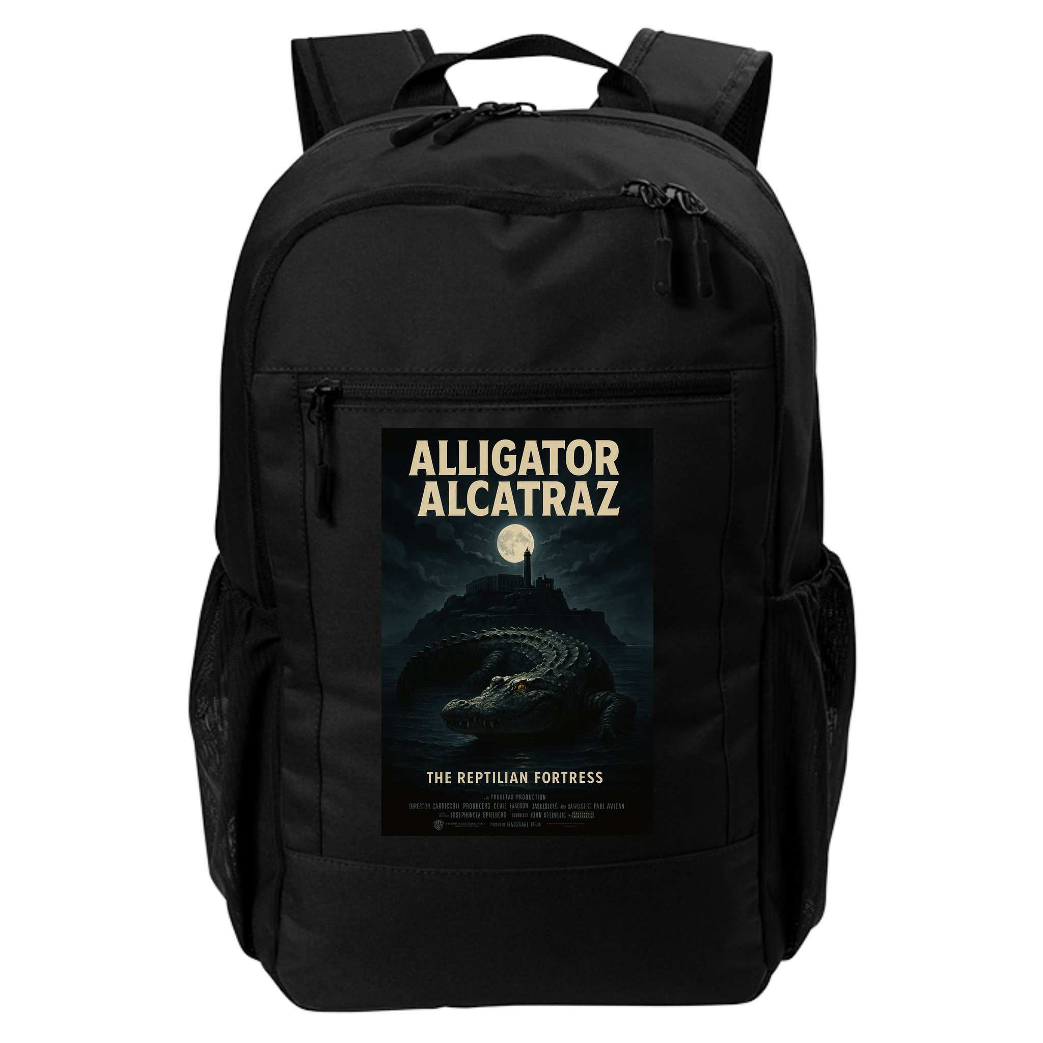 Alligator Alcatraz The Reptilian Fortress Movie Poster Backpack