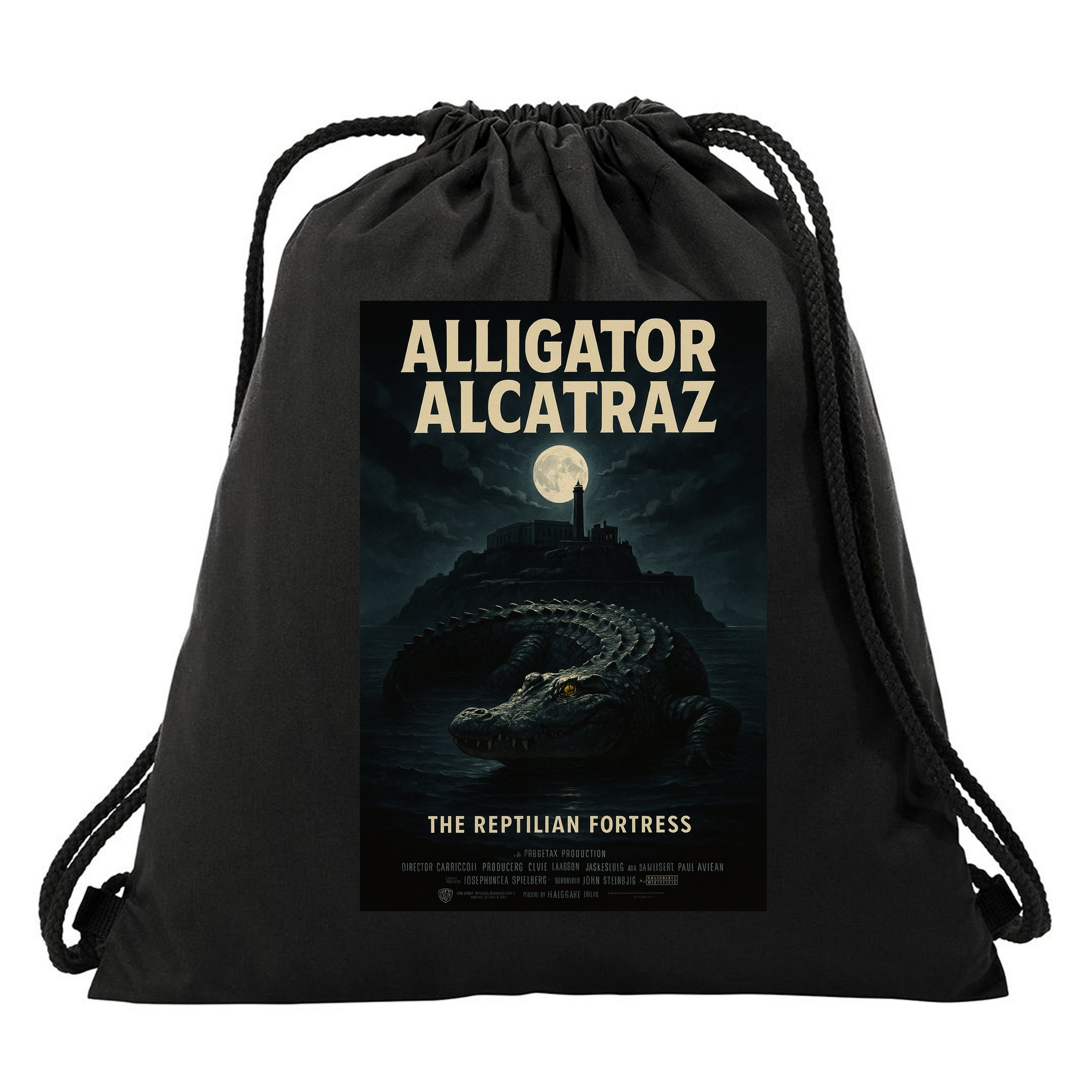 Alligator Alcatraz The Reptilian Fortress Movie Poster Drawstring Bag