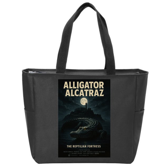 Alligator Alcatraz The Reptilian Fortress Movie Poster Zip Tote Bag