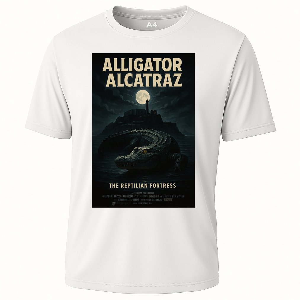 Alligator Alcatraz The Reptilian Fortress Movie Poster Cooling Performance Crew T-Shirt