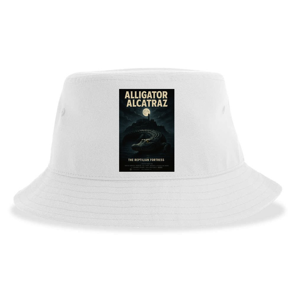 Alligator Alcatraz The Reptilian Fortress Movie Poster Sustainable Bucket Hat