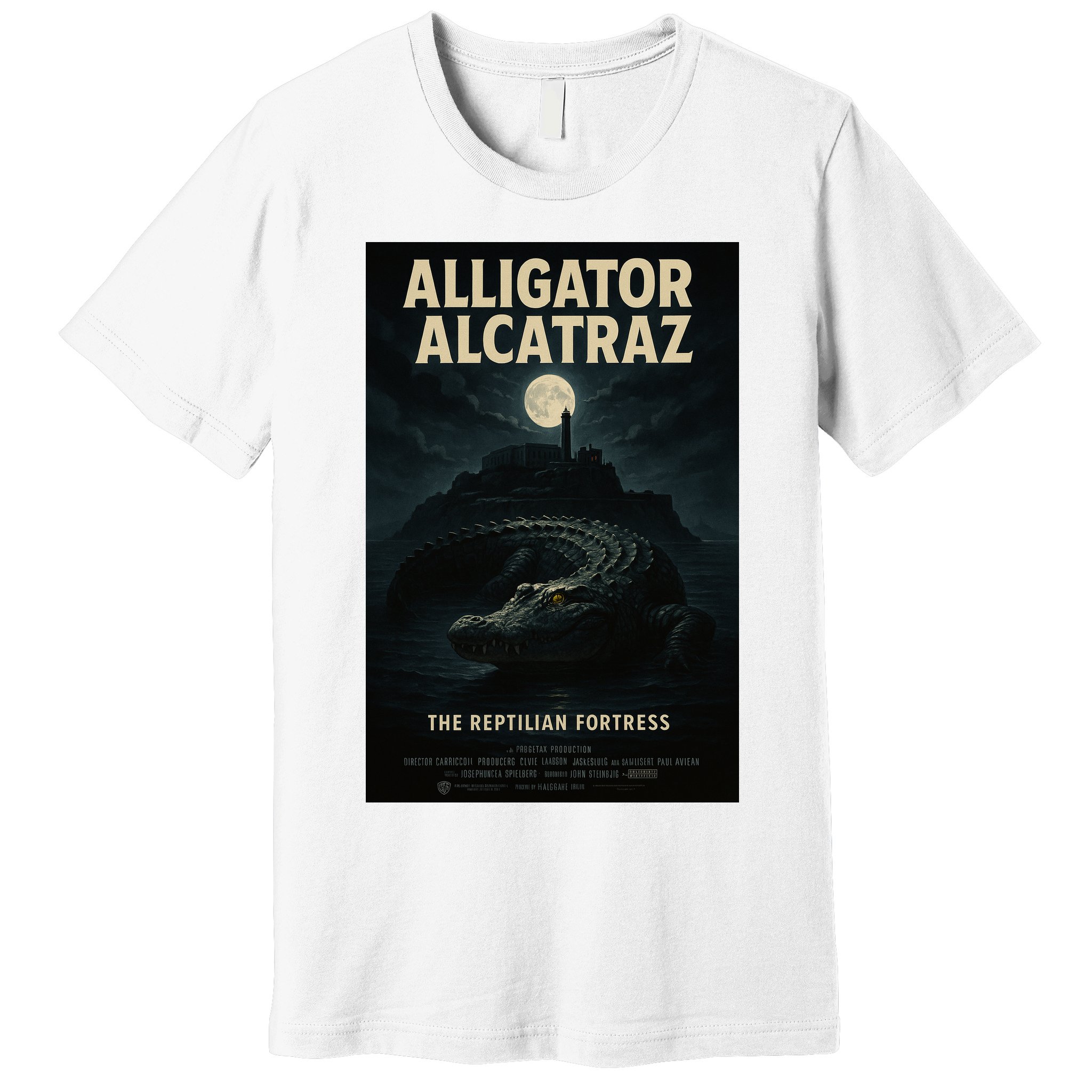 Alligator Alcatraz The Reptilian Fortress Movie Poster Premium T-Shirt