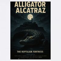 Alligator Alcatraz The Reptilian Fortress Movie Poster Premium T-Shirt