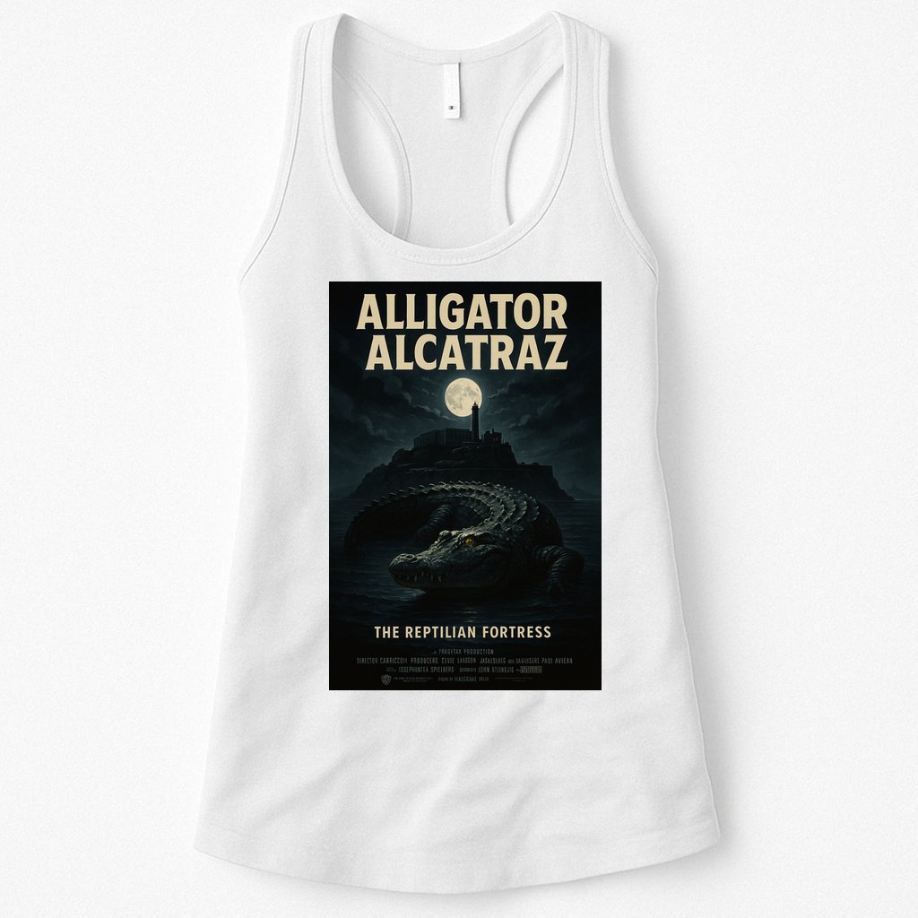 Alligator Alcatraz The Reptilian Fortress Movie Poster Womens Tank Top