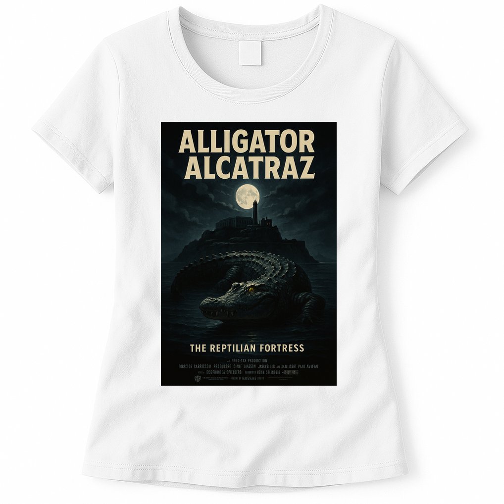 Alligator Alcatraz The Reptilian Fortress Movie Poster Womens T-Shirt